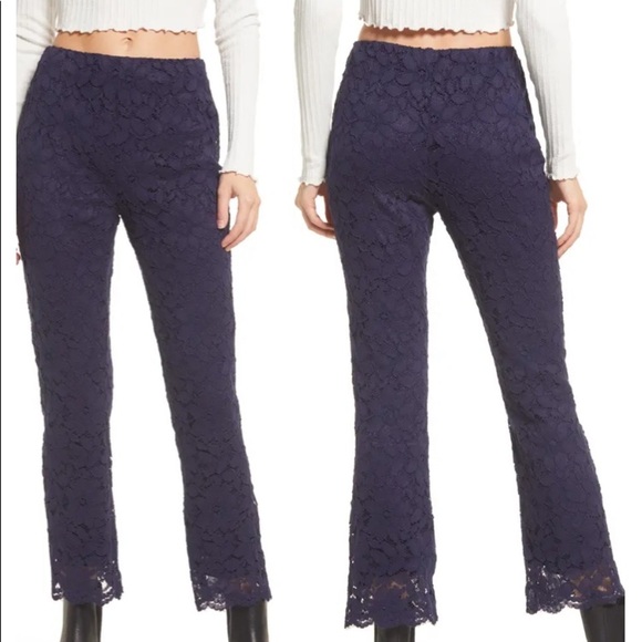 Free people navy lace pants size SP - Picture 1 of 10